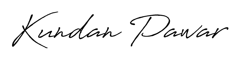 Looking for an artistic signature for Kundan Pawar? The Antro_Vectra_Bolder calligraphy style gives a sophisticated flow suitable for business cards and emails. Kundan Pawar signature style 7 images and pictures png