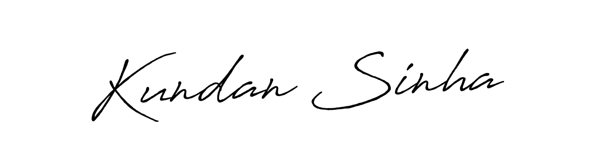 Make a beautiful signature design for name Kundan Sinha. With this signature (Antro_Vectra_Bolder) style, you can create a handwritten signature for free. Kundan Sinha signature style 7 images and pictures png