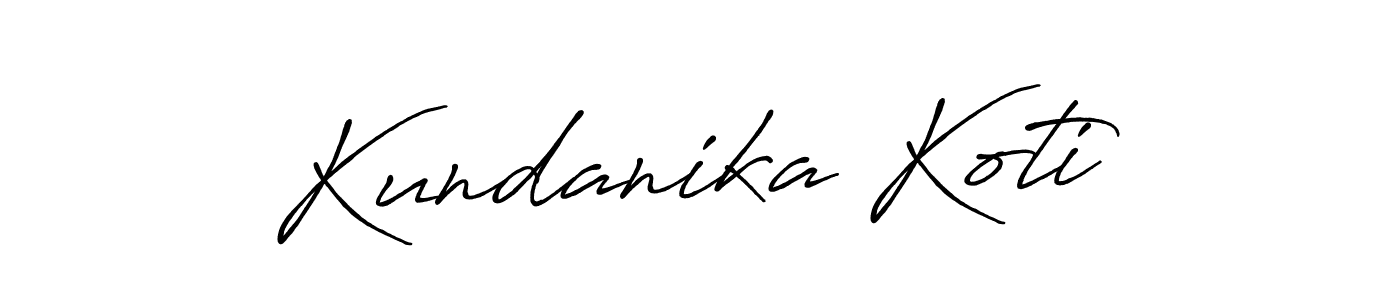 How to make Kundanika Koti name signature. Use Antro_Vectra_Bolder style for creating short signs online. This is the latest handwritten sign. Kundanika Koti signature style 7 images and pictures png