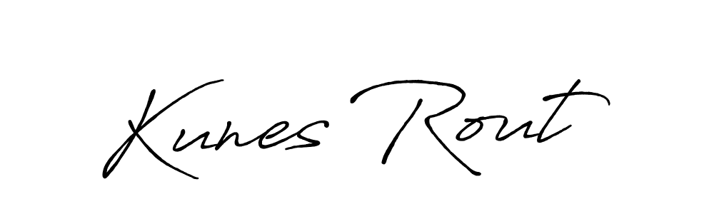 Make a beautiful signature design for name Kunes Rout. With this signature (Antro_Vectra_Bolder) style, you can create a handwritten signature for free. Kunes Rout signature style 7 images and pictures png