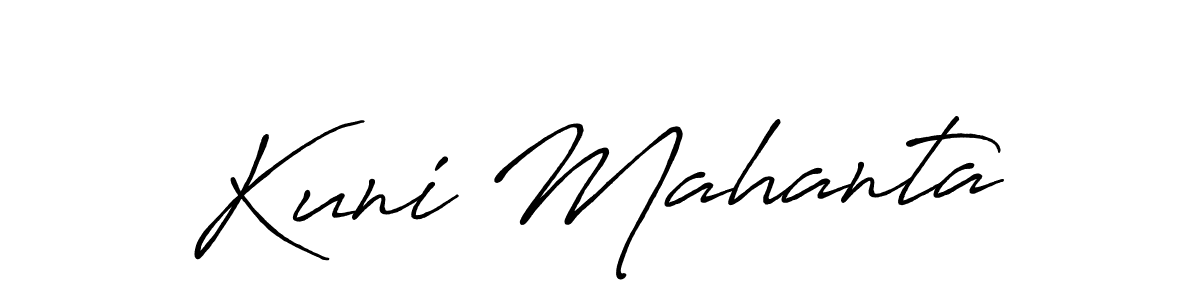 How to make Kuni Mahanta name signature. Use Antro_Vectra_Bolder style for creating short signs online. This is the latest handwritten sign. Kuni Mahanta signature style 7 images and pictures png