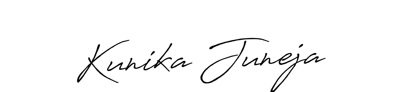 This is the best signature style for the Kunika Juneja name. Also you like these signature font (Antro_Vectra_Bolder). Mix name signature. Kunika Juneja signature style 7 images and pictures png