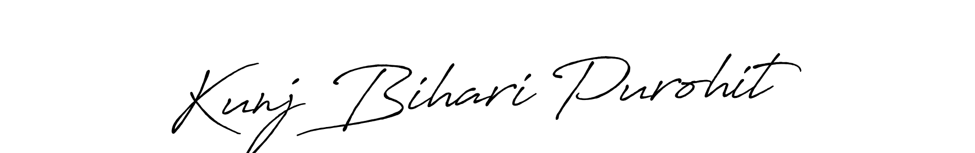 Create a beautiful signature design for name Kunj Bihari Purohit. With this signature (Antro_Vectra_Bolder) fonts, you can make a handwritten signature for free. Kunj Bihari Purohit signature style 7 images and pictures png