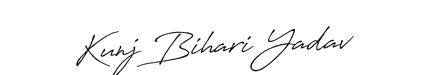 Similarly Antro_Vectra_Bolder is the best handwritten signature design. Signature creator online .You can use it as an online autograph creator for name Kunj Bihari Yadav. Kunj Bihari Yadav signature style 7 images and pictures png