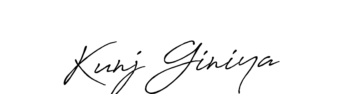 Use a signature maker to create a handwritten signature online. With this signature software, you can design (Antro_Vectra_Bolder) your own signature for name Kunj Giniya. Kunj Giniya signature style 7 images and pictures png