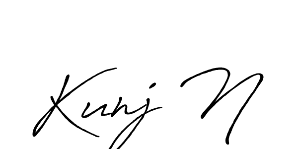 It looks lik you need a new signature style for name Kunj N. Design unique handwritten (Antro_Vectra_Bolder) signature with our free signature maker in just a few clicks. Kunj N signature style 7 images and pictures png