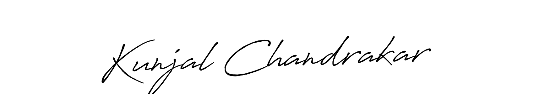 Create a beautiful signature design for name Kunjal Chandrakar. With this signature (Antro_Vectra_Bolder) fonts, you can make a handwritten signature for free. Kunjal Chandrakar signature style 7 images and pictures png