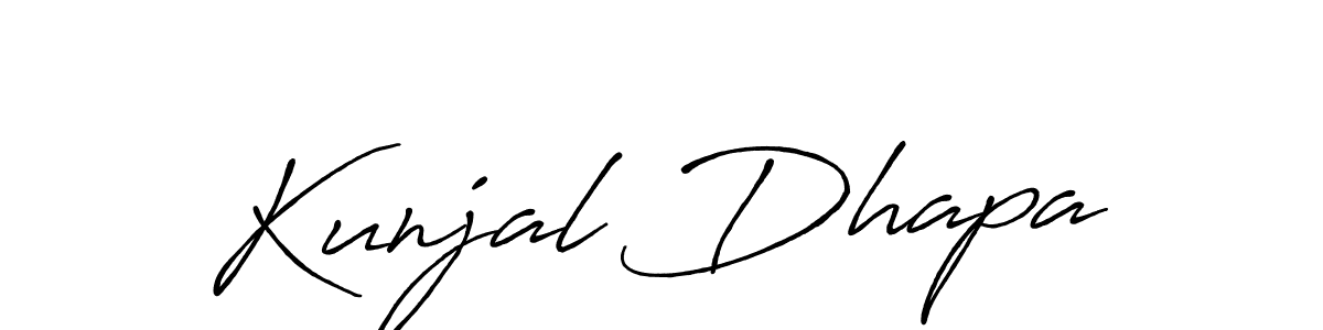 How to make Kunjal Dhapa name signature. Use Antro_Vectra_Bolder style for creating short signs online. This is the latest handwritten sign. Kunjal Dhapa signature style 7 images and pictures png