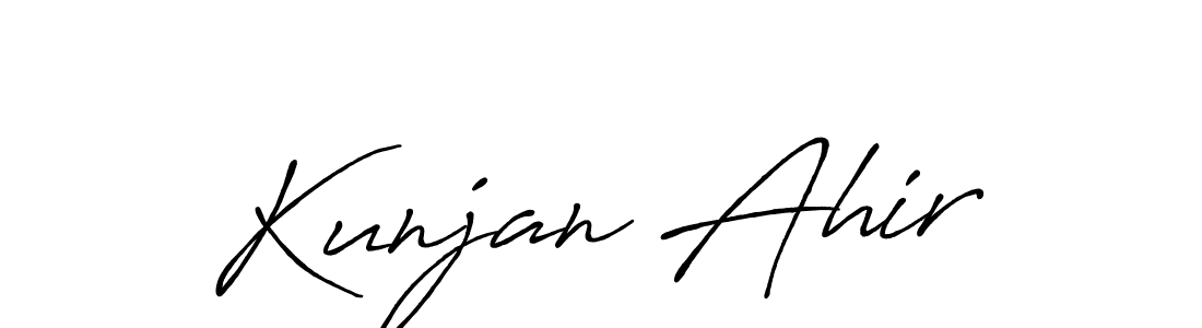 Make a beautiful signature design for name Kunjan Ahir. With this signature (Antro_Vectra_Bolder) style, you can create a handwritten signature for free. Kunjan Ahir signature style 7 images and pictures png