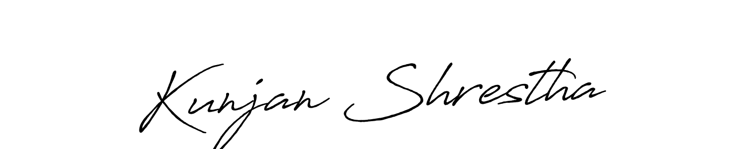 Create a beautiful signature design for name Kunjan Shrestha. With this signature (Antro_Vectra_Bolder) fonts, you can make a handwritten signature for free. Kunjan Shrestha signature style 7 images and pictures png