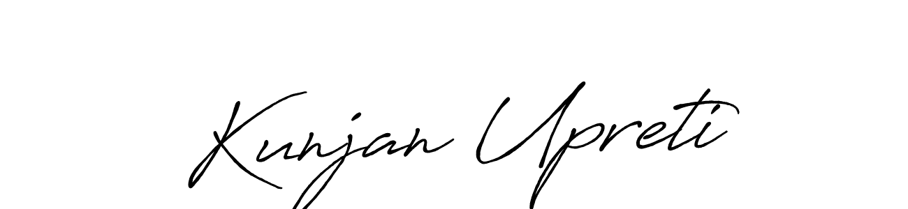 Use a signature maker to create a handwritten signature online. With this signature software, you can design (Antro_Vectra_Bolder) your own signature for name Kunjan Upreti. Kunjan Upreti signature style 7 images and pictures png