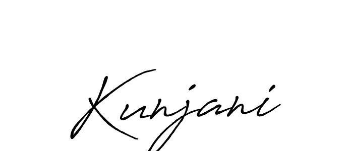 Use a signature maker to create a handwritten signature online. With this signature software, you can design (Antro_Vectra_Bolder) your own signature for name Kunjani. Kunjani signature style 7 images and pictures png