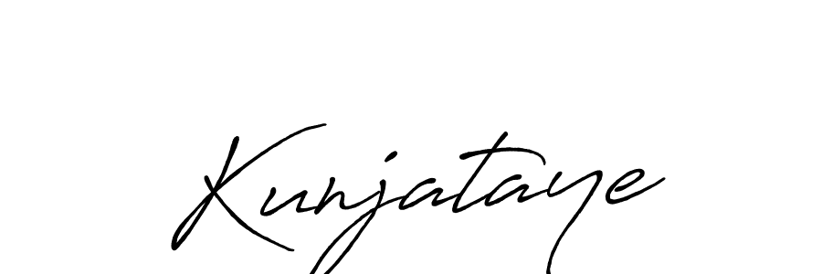 Similarly Antro_Vectra_Bolder is the best handwritten signature design. Signature creator online .You can use it as an online autograph creator for name Kunjataye. Kunjataye signature style 7 images and pictures png