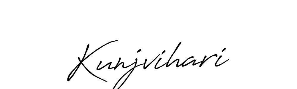 Create a beautiful signature design for name Kunjvihari. With this signature (Antro_Vectra_Bolder) fonts, you can make a handwritten signature for free. Kunjvihari signature style 7 images and pictures png