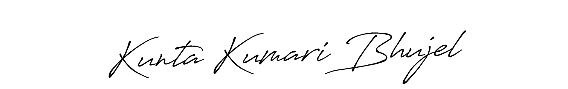 Similarly Antro_Vectra_Bolder is the best handwritten signature design. Signature creator online .You can use it as an online autograph creator for name Kunta Kumari Bhujel. Kunta Kumari Bhujel signature style 7 images and pictures png