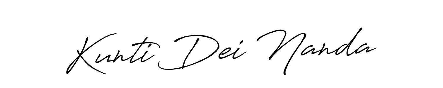 Create a beautiful signature design for name Kunti Dei Nanda. With this signature (Antro_Vectra_Bolder) fonts, you can make a handwritten signature for free. Kunti Dei Nanda signature style 7 images and pictures png