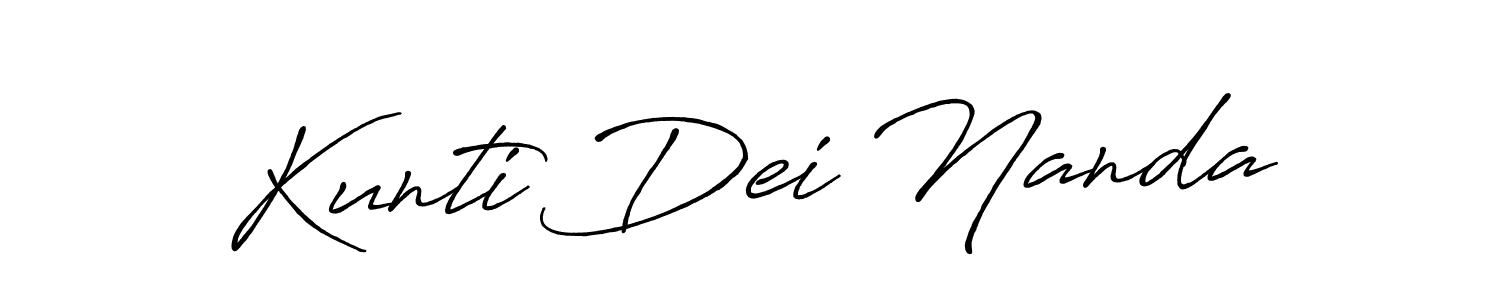 Create a beautiful signature design for name Kunti Dei Nanda. With this signature (Antro_Vectra_Bolder) fonts, you can make a handwritten signature for free. Kunti Dei Nanda signature style 7 images and pictures png