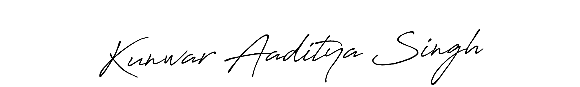 Antro_Vectra_Bolder is a professional signature style that is perfect for those who want to add a touch of class to their signature. It is also a great choice for those who want to make their signature more unique. Get Kunwar Aaditya Singh name to fancy signature for free. Kunwar Aaditya Singh signature style 7 images and pictures png