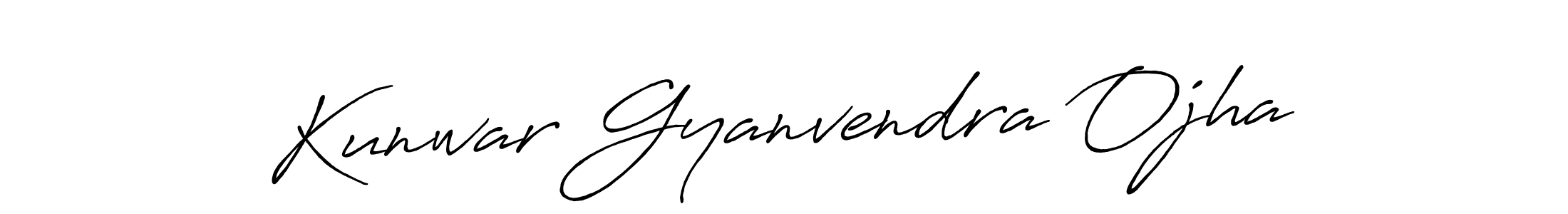 How to make Kunwar Gyanvendra Ojha name signature. Use Antro_Vectra_Bolder style for creating short signs online. This is the latest handwritten sign. Kunwar Gyanvendra Ojha signature style 7 images and pictures png