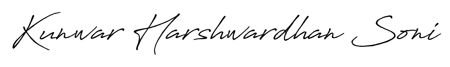 The Antro_Vectra_Bolder lettering style adds unique flourish to name Kunwar Harshwardhan Soni. Stand out with a custom digital autograph made in seconds. Kunwar Harshwardhan Soni signature style 7 images and pictures png