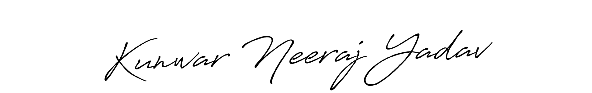 The best way (Antro_Vectra_Bolder) to make a short signature is to pick only two or three words in your name. The name Kunwar Neeraj Yadav include a total of six letters. For converting this name. Kunwar Neeraj Yadav signature style 7 images and pictures png