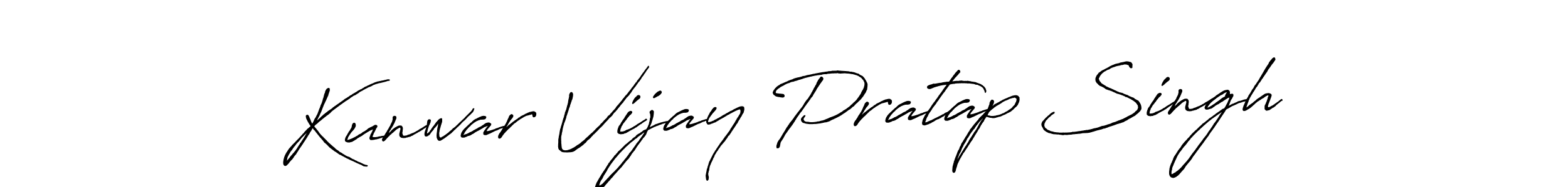 How to make Kunwar Vijay Pratap Singh name signature. Use Antro_Vectra_Bolder style for creating short signs online. This is the latest handwritten sign. Kunwar Vijay Pratap Singh signature style 7 images and pictures png