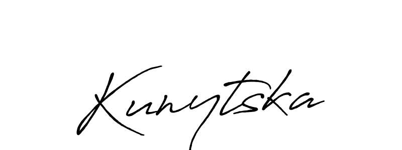 Make a beautiful signature design for name Kunytska. With this signature (Antro_Vectra_Bolder) style, you can create a handwritten signature for free. Kunytska signature style 7 images and pictures png