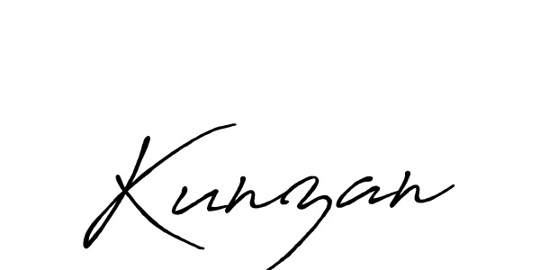 Create a beautiful signature design for name Kunzan. With this signature (Antro_Vectra_Bolder) fonts, you can make a handwritten signature for free. Kunzan signature style 7 images and pictures png