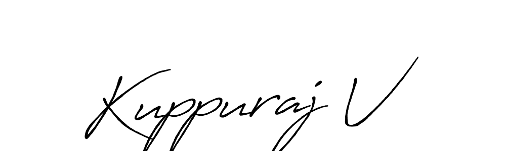 if you are searching for the best signature style for your name Kuppuraj V. so please give up your signature search. here we have designed multiple signature styles  using Antro_Vectra_Bolder. Kuppuraj V signature style 7 images and pictures png