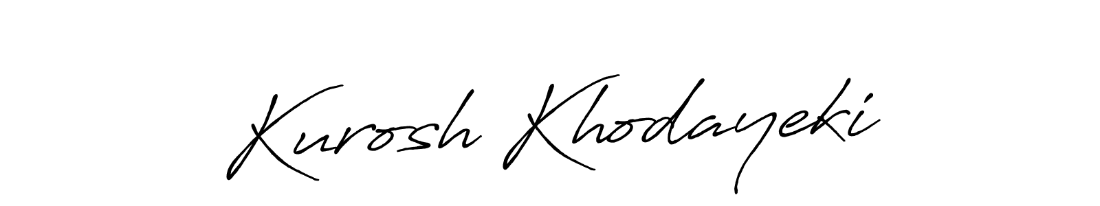 The best way (Antro_Vectra_Bolder) to make a short signature is to pick only two or three words in your name. The name Kurosh Khodayeki include a total of six letters. For converting this name. Kurosh Khodayeki signature style 7 images and pictures png