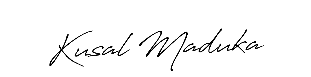 Design your own signature with our free online signature maker. With this signature software, you can create a handwritten (Antro_Vectra_Bolder) signature for name Kusal Maduka. Kusal Maduka signature style 7 images and pictures png