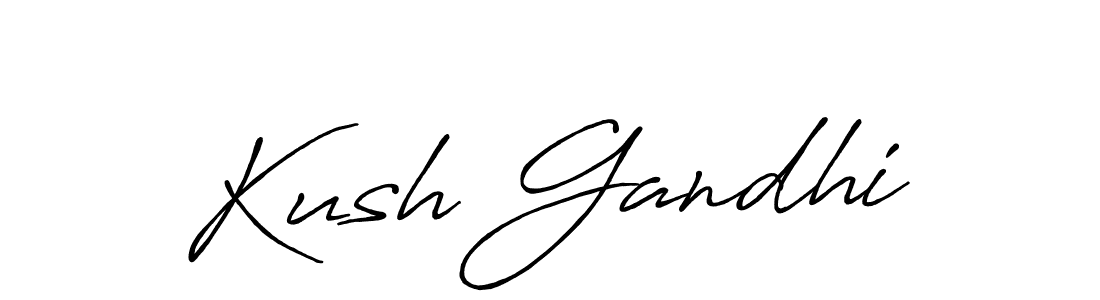 Kush Gandhi stylish signature style. Best Handwritten Sign (Antro_Vectra_Bolder) for my name. Handwritten Signature Collection Ideas for my name Kush Gandhi. Kush Gandhi signature style 7 images and pictures png