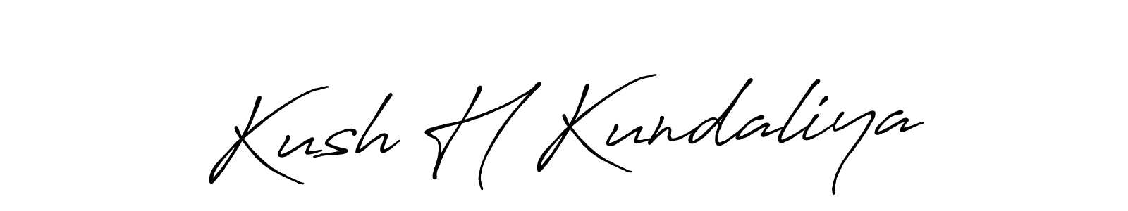 How to make Kush H Kundaliya signature? Antro_Vectra_Bolder is a professional autograph style. Create handwritten signature for Kush H Kundaliya name. Kush H Kundaliya signature style 7 images and pictures png