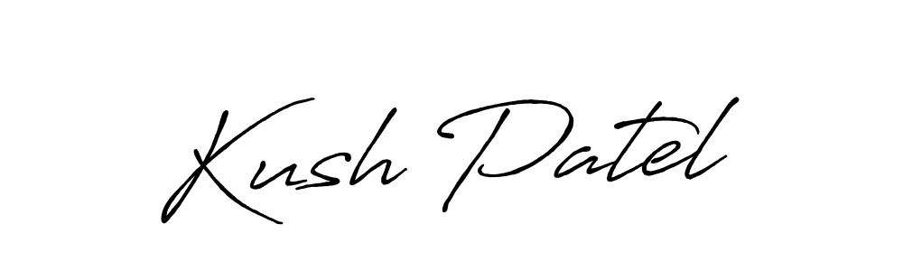 Use a signature maker to create a handwritten signature online. With this signature software, you can design (Antro_Vectra_Bolder) your own signature for name Kush Patel. Kush Patel signature style 7 images and pictures png