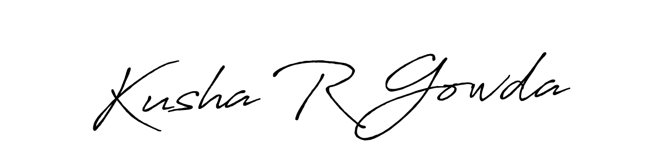 Make a beautiful signature design for name Kusha R Gowda. With this signature (Antro_Vectra_Bolder) style, you can create a handwritten signature for free. Kusha R Gowda signature style 7 images and pictures png