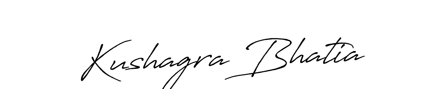 Create a beautiful signature design for name Kushagra Bhatia. With this signature (Antro_Vectra_Bolder) fonts, you can make a handwritten signature for free. Kushagra Bhatia signature style 7 images and pictures png