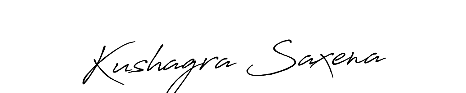 Create a beautiful signature design for name Kushagra Saxena. With this signature (Antro_Vectra_Bolder) fonts, you can make a handwritten signature for free. Kushagra Saxena signature style 7 images and pictures png