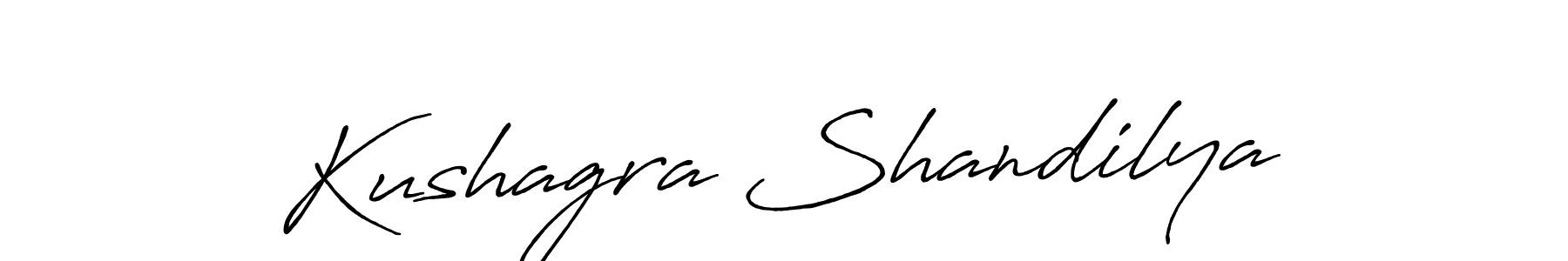 How to make Kushagra Shandilya name signature. Use Antro_Vectra_Bolder style for creating short signs online. This is the latest handwritten sign. Kushagra Shandilya signature style 7 images and pictures png
