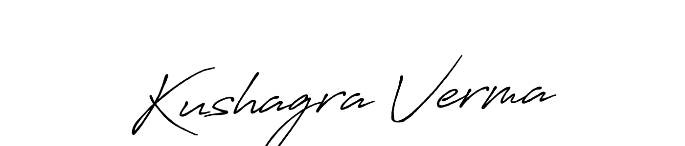 Create a beautiful signature design for name Kushagra Verma. With this signature (Antro_Vectra_Bolder) fonts, you can make a handwritten signature for free. Kushagra Verma signature style 7 images and pictures png