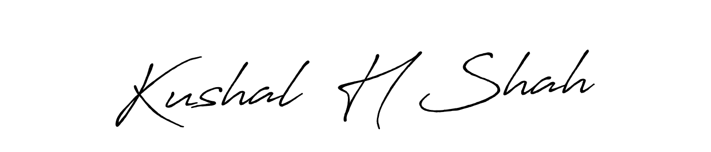 How to make Kushal  H Shah name signature. Use Antro_Vectra_Bolder style for creating short signs online. This is the latest handwritten sign. Kushal  H Shah signature style 7 images and pictures png