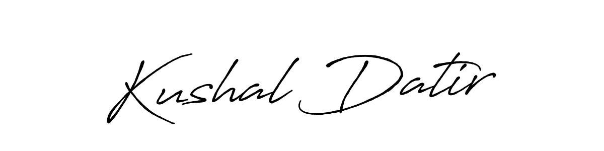 Similarly Antro_Vectra_Bolder is the best handwritten signature design. Signature creator online .You can use it as an online autograph creator for name Kushal Datir. Kushal Datir signature style 7 images and pictures png