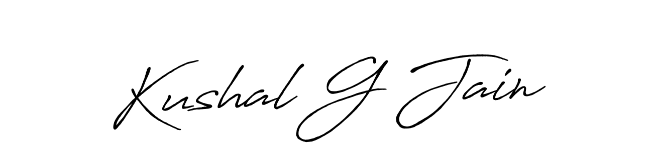 Make a beautiful signature design for name Kushal G Jain. With this signature (Antro_Vectra_Bolder) style, you can create a handwritten signature for free. Kushal G Jain signature style 7 images and pictures png