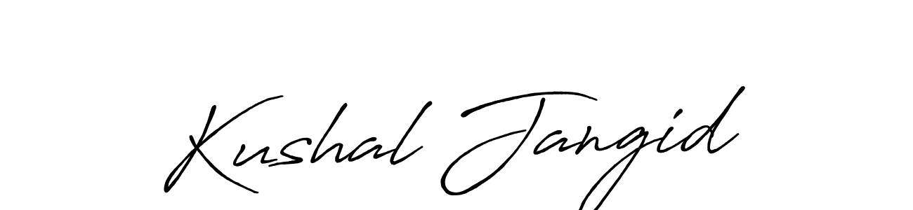 Create a beautiful signature design for name Kushal Jangid. With this signature (Antro_Vectra_Bolder) fonts, you can make a handwritten signature for free. Kushal Jangid signature style 7 images and pictures png