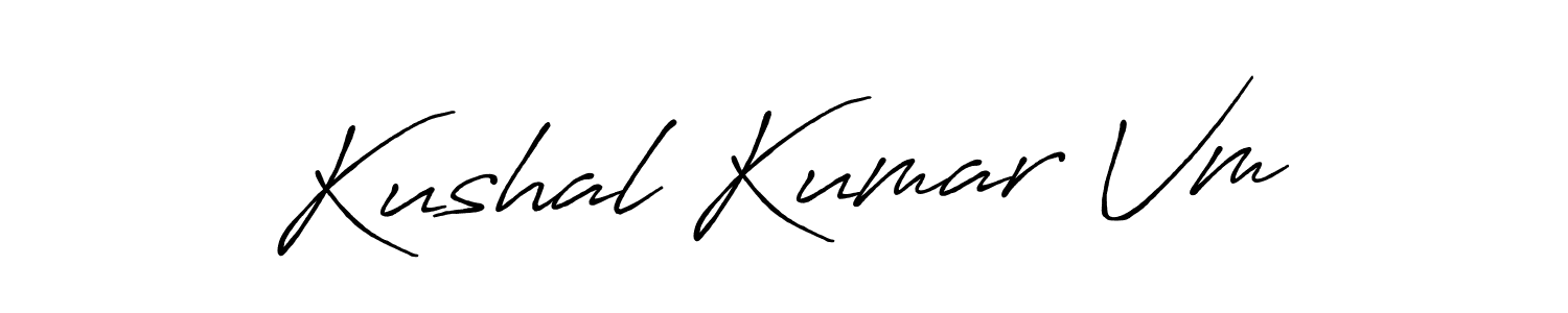 How to make Kushal Kumar Vm signature? Antro_Vectra_Bolder is a professional autograph style. Create handwritten signature for Kushal Kumar Vm name. Kushal Kumar Vm signature style 7 images and pictures png