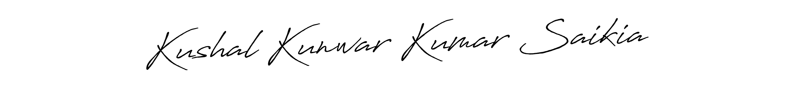 Create a beautiful signature design for name Kushal Kunwar Kumar Saikia. With this signature (Antro_Vectra_Bolder) fonts, you can make a handwritten signature for free. Kushal Kunwar Kumar Saikia signature style 7 images and pictures png