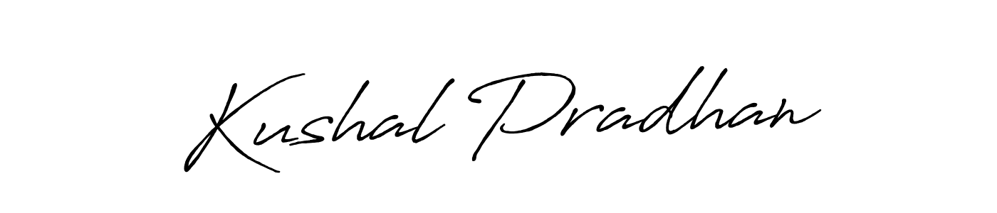Make a beautiful signature design for name Kushal Pradhan. With this signature (Antro_Vectra_Bolder) style, you can create a handwritten signature for free. Kushal Pradhan signature style 7 images and pictures png