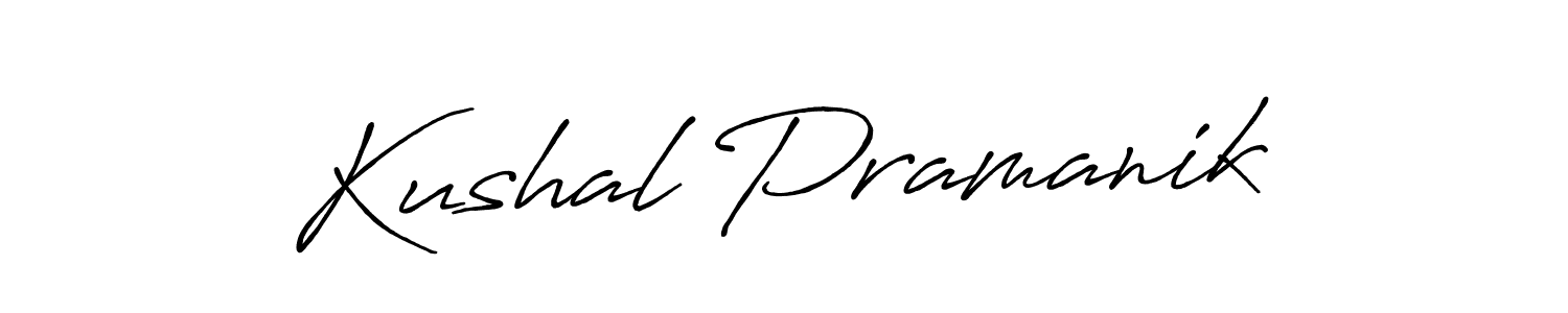 Kushal Pramanik stylish signature style. Best Handwritten Sign (Antro_Vectra_Bolder) for my name. Handwritten Signature Collection Ideas for my name Kushal Pramanik. Kushal Pramanik signature style 7 images and pictures png