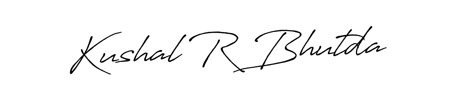 This is the best signature style for the Kushal R Bhutda name. Also you like these signature font (Antro_Vectra_Bolder). Mix name signature. Kushal R Bhutda signature style 7 images and pictures png