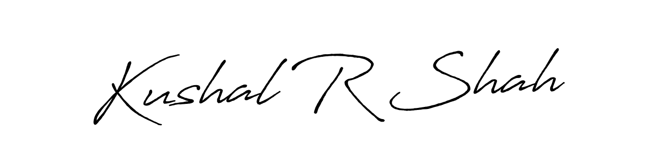 Create a beautiful signature design for name Kushal R Shah. With this signature (Antro_Vectra_Bolder) fonts, you can make a handwritten signature for free. Kushal R Shah signature style 7 images and pictures png