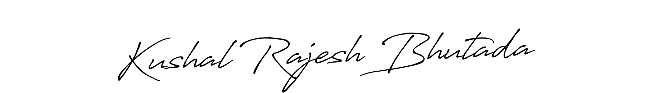 Use a signature maker to create a handwritten signature online. With this signature software, you can design (Antro_Vectra_Bolder) your own signature for name Kushal Rajesh Bhutada. Kushal Rajesh Bhutada signature style 7 images and pictures png